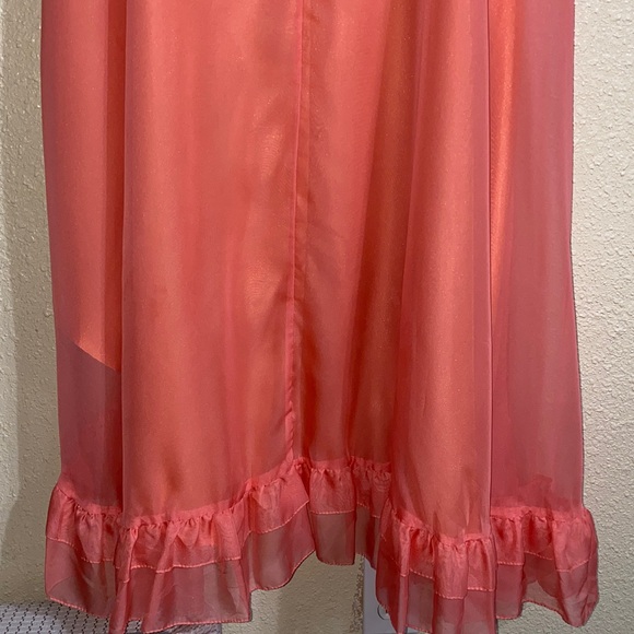 NWT Ieena for Mac Duggal Orange One Sleeve Ruffled Hem Gown 55924 Size 8 - Picture 13 of 16
